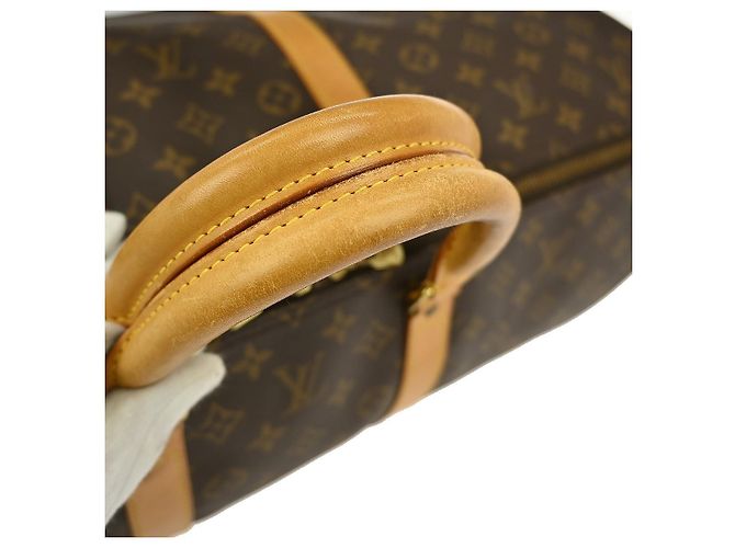 Borsa Keepall Louis Vuitton in tela Monogram 55 Marrone - vista 6