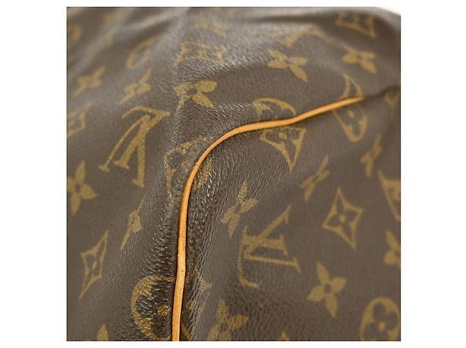 Borsa Keepall Louis Vuitton in tela Monogram 55 Marrone - vista 7