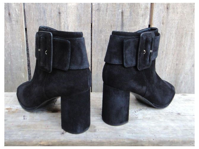 Stivaletti Max Mara Neri in Camoscio Nero - vista 5