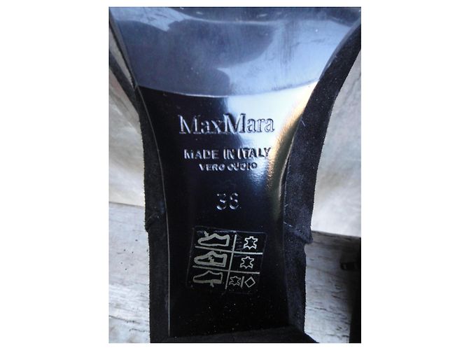 Stivaletti Max Mara Neri in Camoscio Nero - vista 8