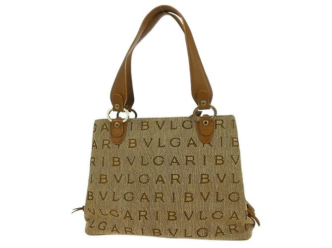 Bulgari Bvlgari Logomania Canvas Marrone - vista 2