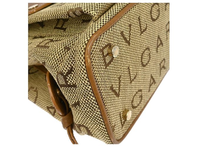 Bulgari Bvlgari Logomania Canvas Marrone - vista 7