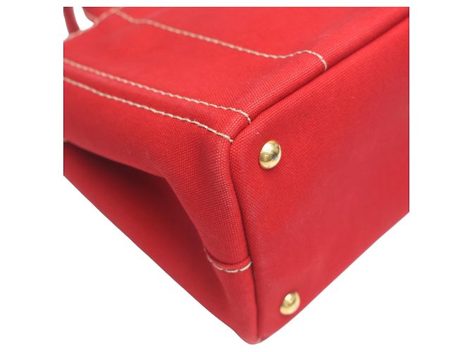 Prada Canapa Tote Mini Canvas Tasche Rot - Ansicht 9