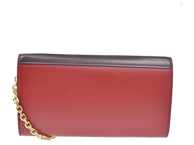 Céline Celine C Wallet on Chain Leather medium Nero - vista 2