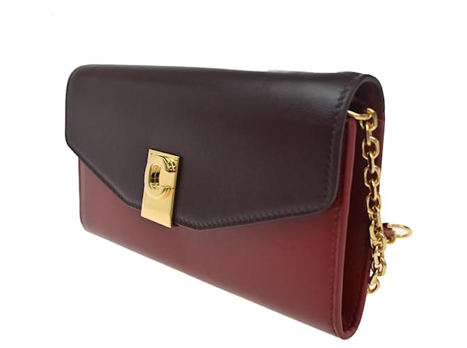 Céline Celine C Wallet on Chain Leather medium Nero - vista 3