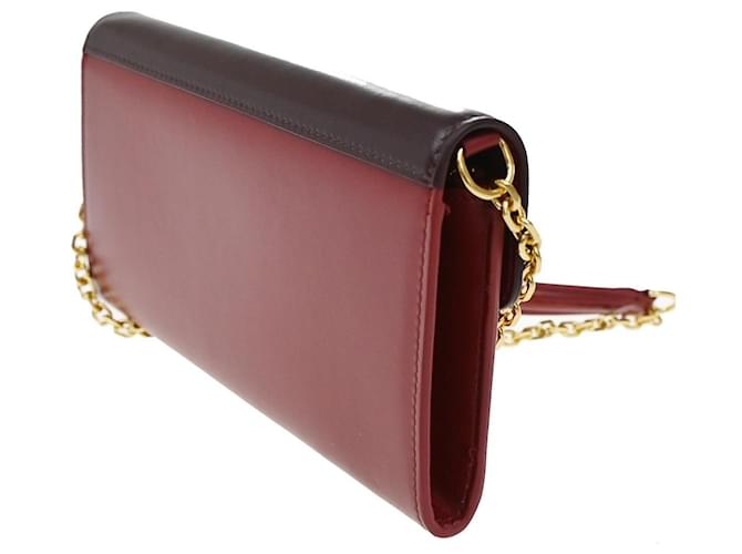 Céline Celine C Wallet on Chain Leather medium Nero - vista 4