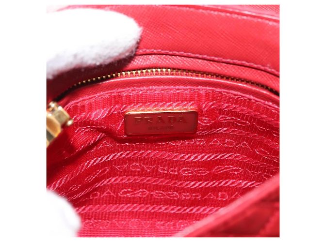 Prada Pushlock Chain Flap Quilted Tessuto Small Rot - Ansicht 6