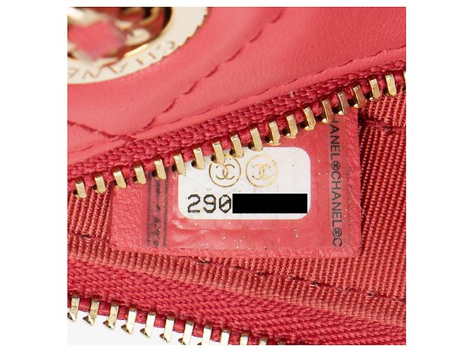 Gabrielle Chanel doppelte Tasche aus gestepptem Lammleder mit Kette Pink - Ansicht 6