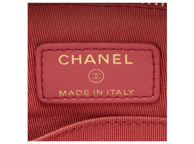 Gabrielle Chanel doppelte Tasche aus gestepptem Lammleder mit Kette Pink - Ansicht 9