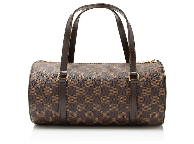 Borsa Louis Vuitton Vintage Damier Ebene Papillon 26 Marrone - vista 3