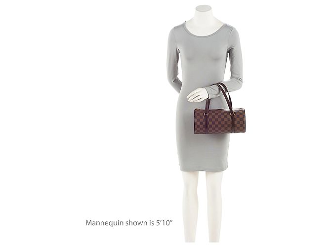 Borsa Louis Vuitton Vintage Damier Ebene Papillon 26 Marrone - vista 5
