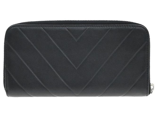 Chanel CC Charm Zip Around gestepptes Lammleder Long Schwarz - Ansicht 2