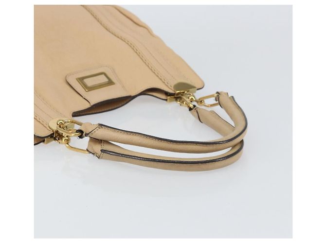 Chloé Borsa tote vintage in pelle Chloe Beige - vista 7
