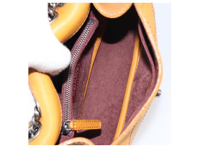 Borsa a tracolla Chanel in pelle trapuntata Arancione - vista 5