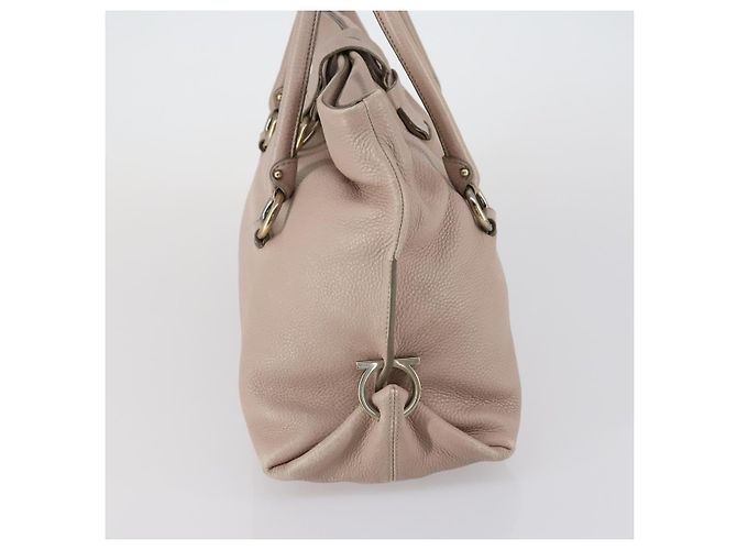 Borsa a Spalla Gancini in Pelle Salvatore Ferragamo Beige - vista 3