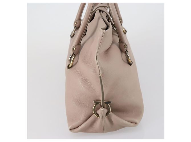 Borsa a Spalla Gancini in Pelle Salvatore Ferragamo Beige - vista 4