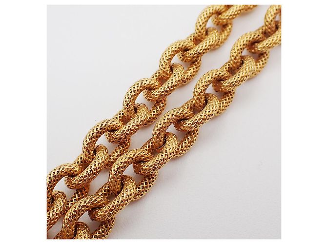 Pendente a catena con logo CC vintage di Chanel in oro placcato D'oro - vista 3