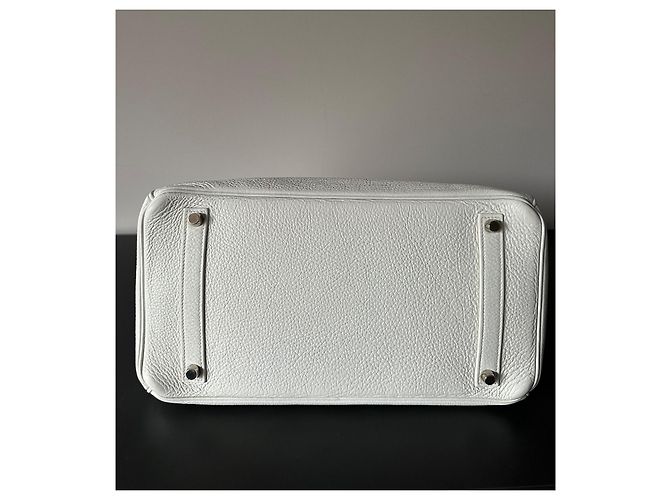 Borsa Hermès Birkin 35 in pelle Togo bianca Bianco - vista 10