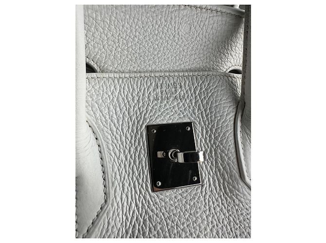 Borsa Hermès Birkin 35 in pelle Togo bianca Bianco - vista 7