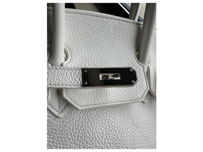 Borsa Hermès Birkin 35 in pelle Togo bianca Bianco - vista 8