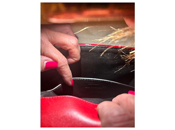 Yves Saint Laurent Vicky Pochette in Vernice Rossa Rosso - vista 11