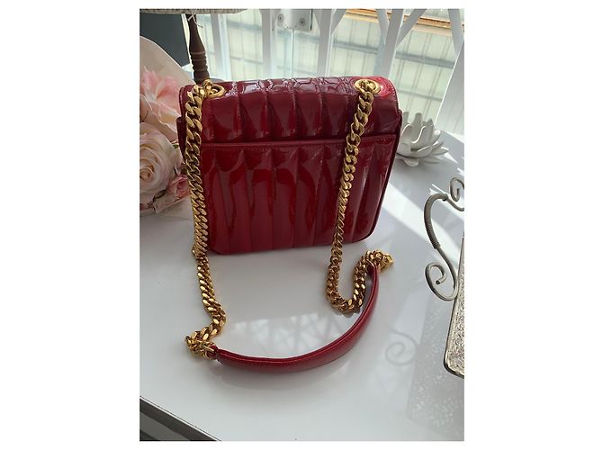 Yves Saint Laurent Vicky Pochette in Vernice Rossa Rosso - vista 7