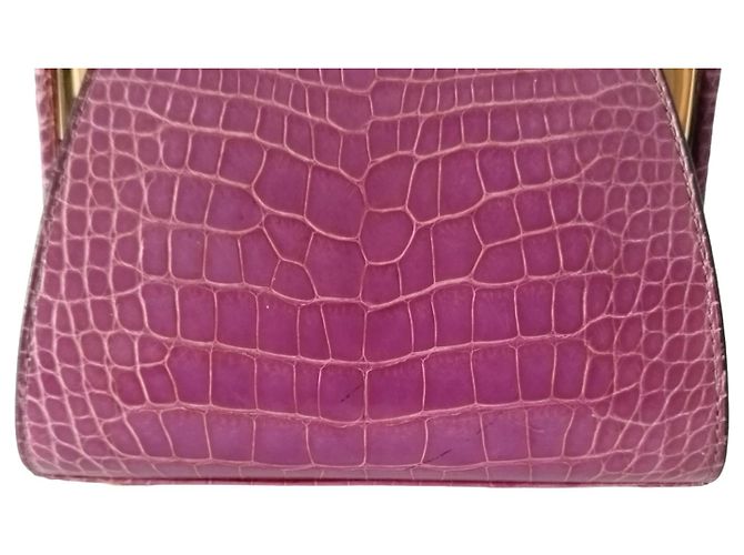 Christian Dior Rara borsa Dior in pelle di coccodrillo viola Porpora - vista 10