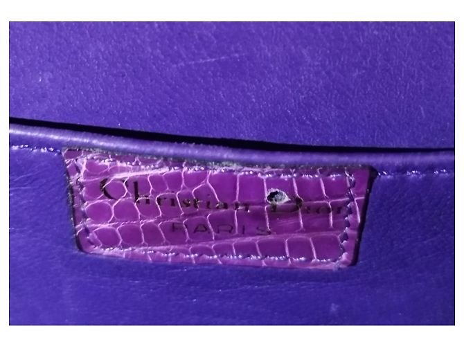 Christian Dior Rara borsa Dior in pelle di coccodrillo viola Porpora - vista 13