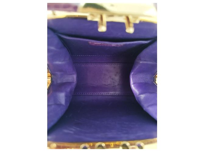 Christian Dior Rara borsa Dior in pelle di coccodrillo viola Porpora - vista 14