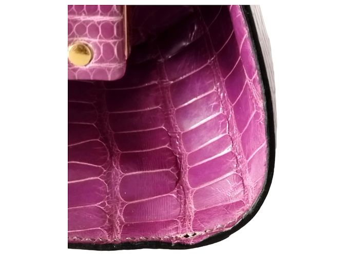 Christian Dior Rara borsa Dior in pelle di coccodrillo viola Porpora - vista 5