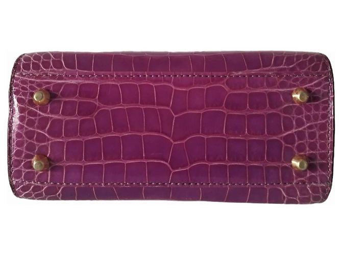 Christian Dior Rara borsa Dior in pelle di coccodrillo viola Porpora - vista 9