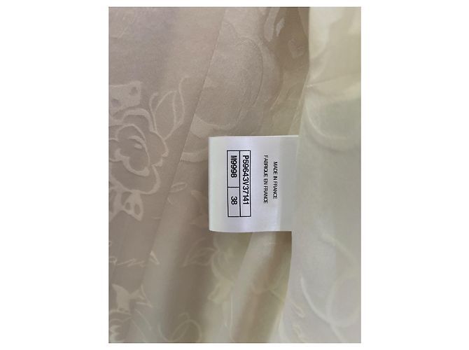 Chanel Abrigo de Tweed Blanco y Seda - vista 10