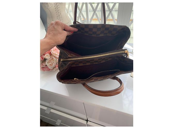 Borsa Louis Vuitton Damier Ebene Ascot Castagno - vista 8