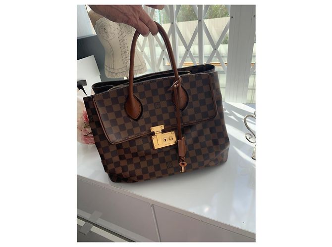 Borsa Louis Vuitton Damier Ebene Ascot Castagno - vista 9