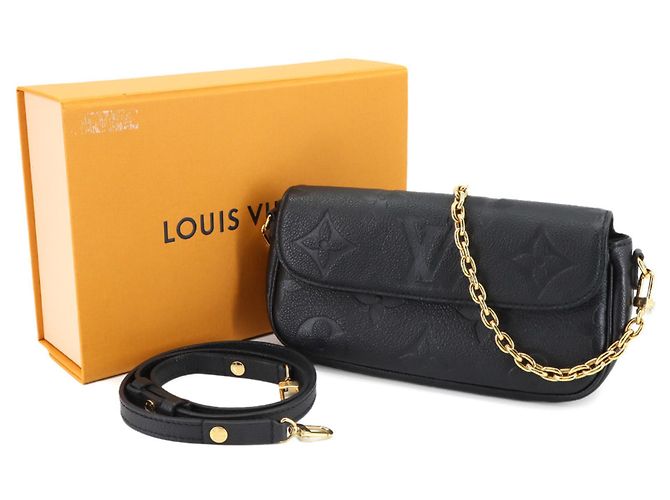 Borsa a Spalla Louis Vuitton Monogram Empreinte Wallet on Chain Ivy Nero - vista 2