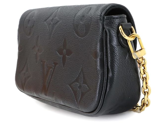 Borsa a Spalla Louis Vuitton Monogram Empreinte Wallet on Chain Ivy Nero - vista 4