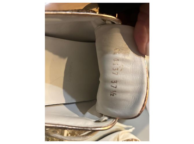 Sneakers Louis Vuitton FrontRow Oro con Paillettes Beige D'oro - vista 11
