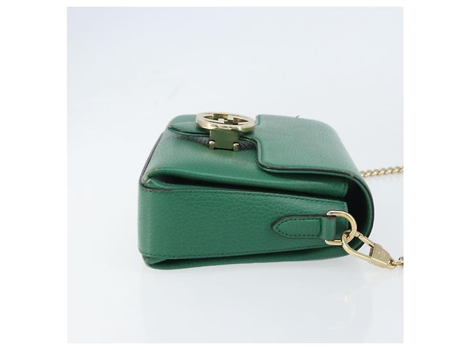 Gucci Interlocking Chain Leather Small Verde - vista 3