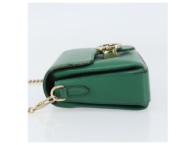 Gucci Interlocking Chain Leather Small Verde - vista 4