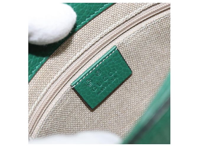 Gucci Interlocking Chain Leather Small Verde - vista 6