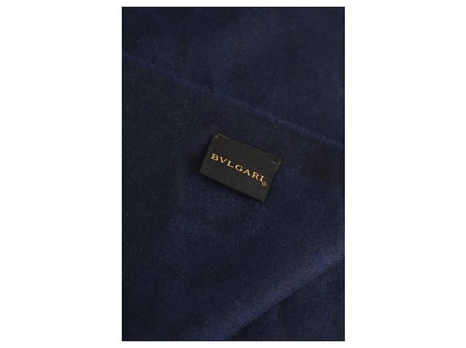 Bulgari Cachecol de cashmere marinho - vista 4
