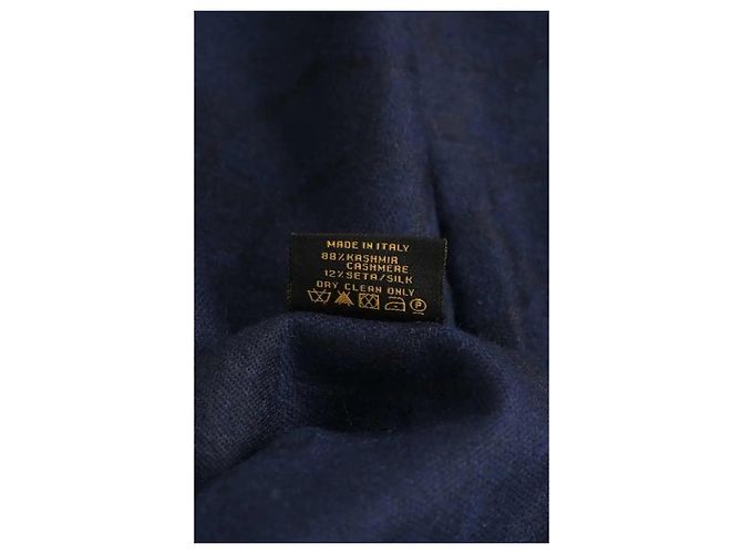 Bulgari Cachecol de cashmere marinho - vista 5