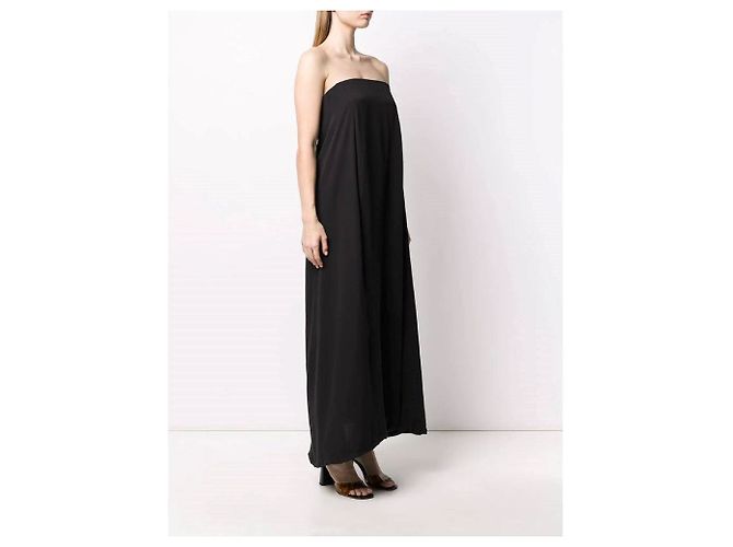Schwarzes Seidenlangkleid Gianfranco Ferré - Ansicht 2