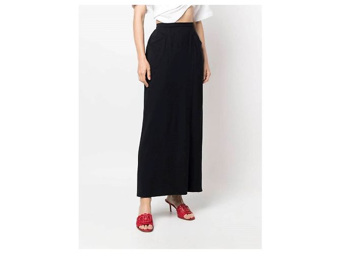 Falda larga azul oscuro Chanel Burdeos - vista 3