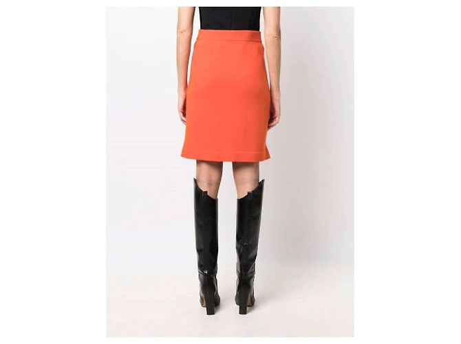 Minifalda de cachemira naranja Chanel - vista 4