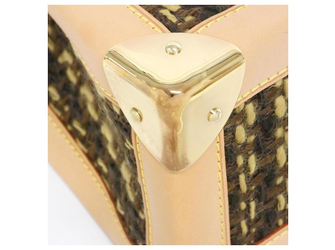Borsa a mano con zip in tweed Monogram Louis Vuitton M92821 Marrone - vista 3