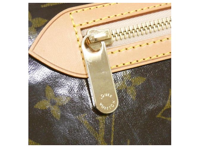 Borsa a mano con zip in tweed Monogram Louis Vuitton M92821 Marrone - vista 6