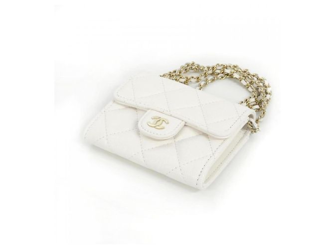 Timeless Chanel Zeitlose Klassik Linie AP0238 Ketten-Clutch Weiß - Ansicht 3