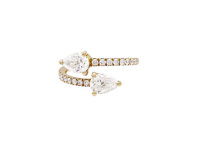 Autre Marque Anello incrociato, oro giallo, diamanti a forma di pera e brillanti. - vista 2