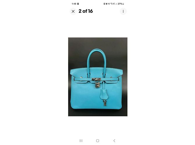 Hermès Birkin 25 Blue Leather - view 7